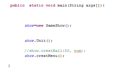 main方法，直接用creatBall可以，用CreatMenu就移动不了了。。