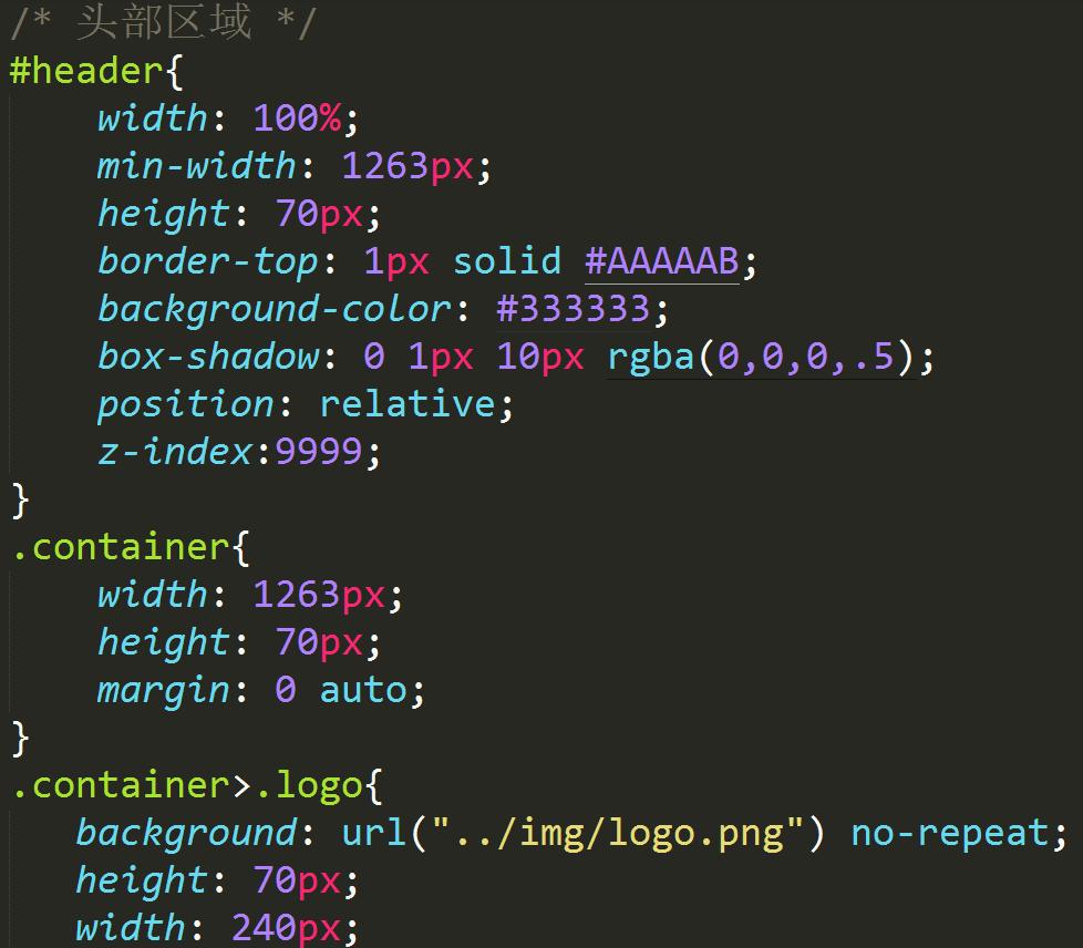 这是自己写的CSS代码截图