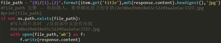 大家 这里file_path内容打印是完整的，可为什么保存图片并用file_path命名时  ‘/’ 及其前面的中文不见了