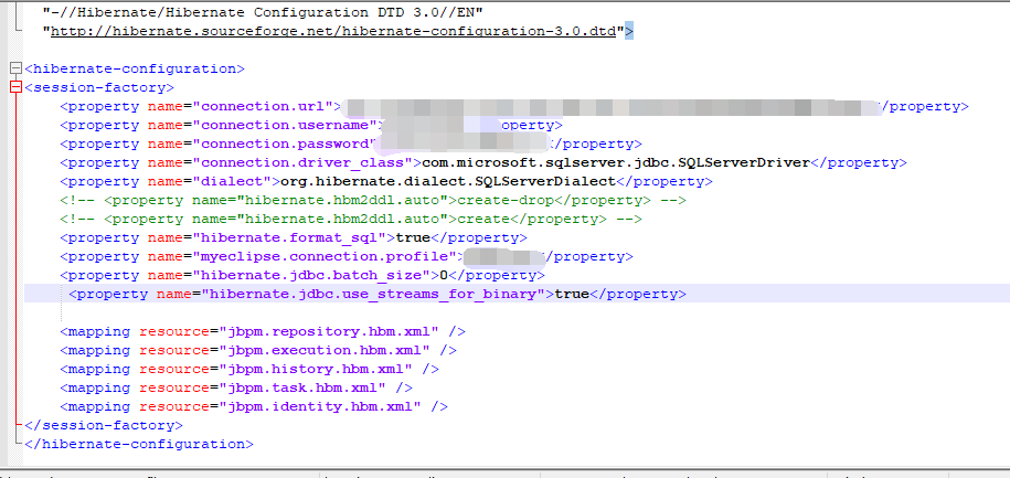 jbpm.hibernate.cfg.xml配置